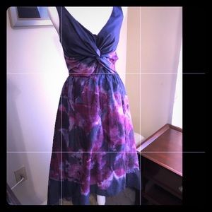 LelaRose hi/lo dress. Purple floral. EUC. Size 2